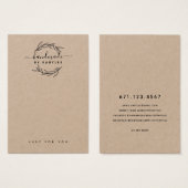 Rustic Laurel Leaf Jewelier Earring Display Card (Vorne & Hinten)