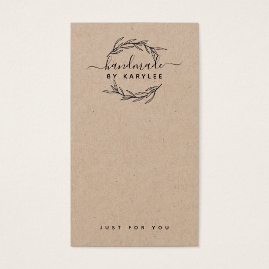 Rustic Laurel Leaf Jewelier Earring Display Card (Vorderseite)