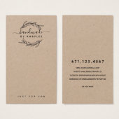 Rustic Laurel Leaf Jewelier Earring Display Card (Vorne & Hinten)