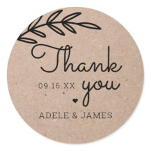 Rustic Laurel Leaf Vielen Dank für Ihre Hochzeit