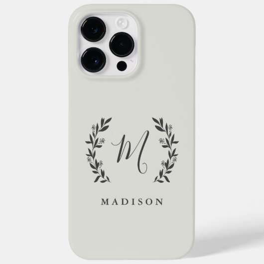 Rustic Laurel Monogram Name Case-Mate iPhon iPhone Hülle (Rückseite)