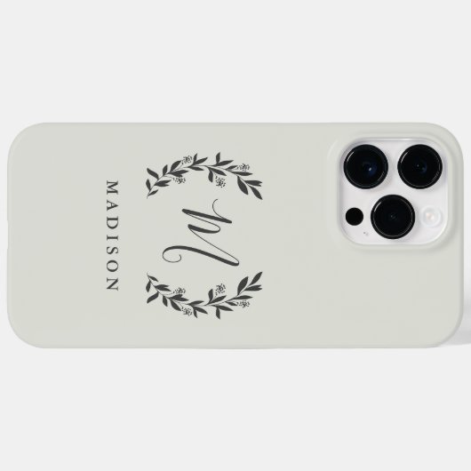 Rustic Laurel Monogram Name Case-Mate iPhon iPhone Hülle (Rückseite (Horizontal))