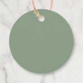 Rustic Laurel Verlasse Skriptinitialen Hochzeit Geschenkanhänger (Rückseite)