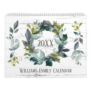 Rustic Laurel Wreath Greenery Custom 2024 Foto Kalender