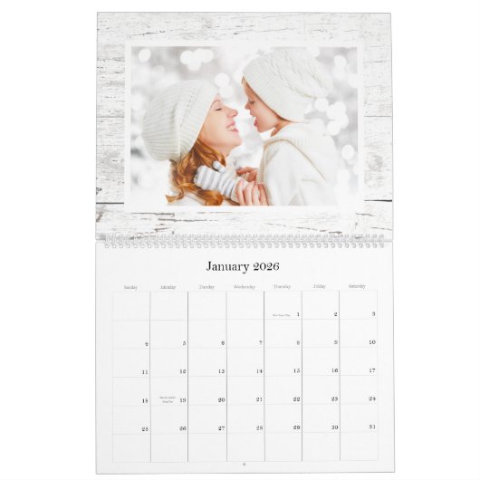 Rustic Laurel Wreath Greenery Custom 2024 Foto Kalender (Jan 2026)