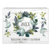 Rustic Laurel Wreath Greenery Custom 2024 Foto Kalender (Titelbild)