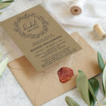 Rustic Laurel Wreath Kraft Brautparty Einladung Postkarte<br><div class="desc">Rustikale Laurel Kraft Bridal Dusche Einladung Postcard - Rustikale Brautdusche Einladung mit handgezeichnetem Laubfalke mit handgeschriebenem Schriftart. Ideal für die Braut, wer Lieben ein rustikales Thema. Wird mit KRAFT Hintergrund angezeigt. Template enthält einen Bereich für Ihre Rücksendeadresse, aber wenn Sie es vorziehen, Labels zu verwenden, können Sie diese Ebenen einfach...</div>
