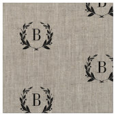 Rustic Laurel Wreath Monogram Stoff (Nahaufnahme)
