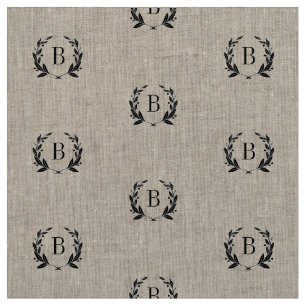 Rustic Laurel Wreath Monogram Stoff