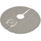 Rustic Laurel Wreath Monogram Tree Skirt Polyester Weihnachtsbaumdecke (Schrägansicht)