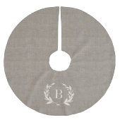 Rustic Laurel Wreath Monogram Tree Skirt Polyester Weihnachtsbaumdecke (Vorderseite)