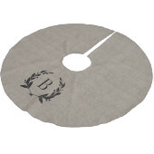 Rustic Laurel Wreath Monogram Tree Skirt Polyester Weihnachtsbaumdecke (Schrägansicht)