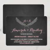 Rustic Laurel Wreath Monogram Weditation Einladung (Vorne/Hinten)