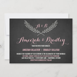 Rustic Laurel Wreath Monogram Weditation Einladung