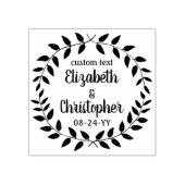Rustic Laurel Wreath Simple Country Wedding Script Gummistempel (Prägung)