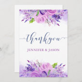 Rustic Lavendel Lila Dankeschön Karte (Vorne/Hinten)