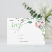 RUSTIC Lavender Aquarell Blätter RSVP Card (Stehend Vorderseite)