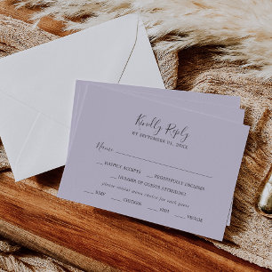 Rustic Lavender Coordinate Lila Menu Choice UAWG RSVP Karte