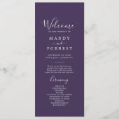 Rustic Lavender Coordinate Plum Wedding Program Programm (Vorderseite)