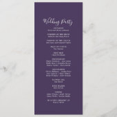 Rustic Lavender Coordinate Plum Wedding Program Programm (Rückseite)