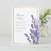Rustic Lavender Double Line Frame Border Wedding Einladung (Stehend Vorderseite)
