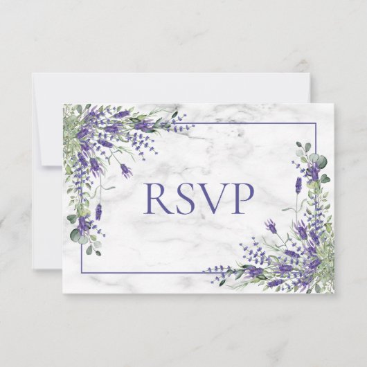 Rustic Lavender Eucalyptus Greenerity Wedding RSVP (Vorderseite)