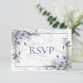 Rustic Lavender Eucalyptus Greenerity Wedding RSVP (Stehend Vorderseite)