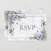 Rustic Lavender Eucalyptus Greenerity Wedding RSVP (Vorne/Hinten)