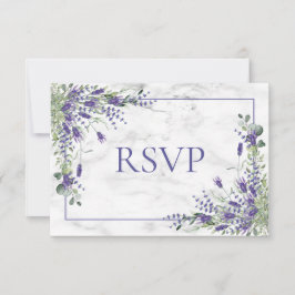 Rustic Lavender Eucalyptus Greenerity Wedding RSVP Karte