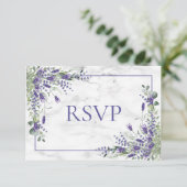 Rustic Lavender Eucalyptus Greenerity Wedding RSVP Karte (Stehend Vorderseite)