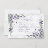 Rustic Lavender Eucalyptus Greenerity Wedding RSVP Karte (Rückseite)