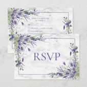 Rustic Lavender Eucalyptus Greenerity Wedding RSVP Karte (Vorne/Hinten)