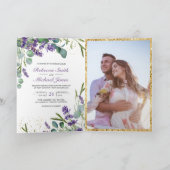 Rustic Lavender Eucalyptus Photo QR Code Wedding Einladung (Innenseite)