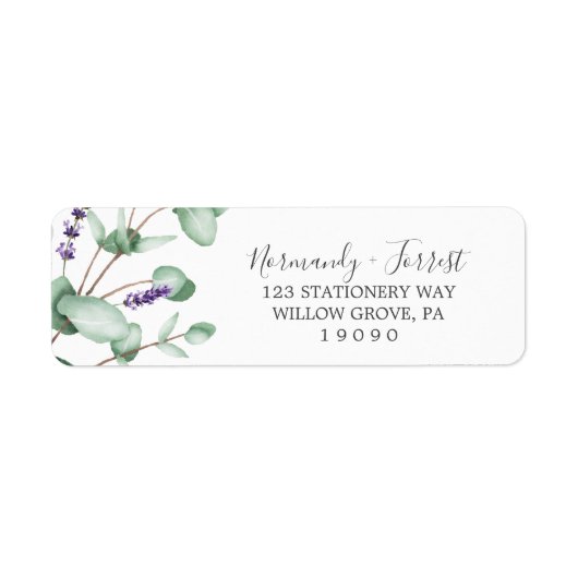 Rustic Lavender & Eucalyptus Return Address Label (Vorne)
