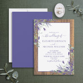 Rustic Lavender Eucalyptus Wood Script Wedding Einladung