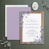 Rustic Lavender Eucalyptus Wood Script Wedding Inv Einladung