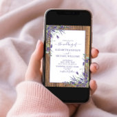 Rustic Lavender Eucalyptus Wood Script Wedding Inv Einladung
