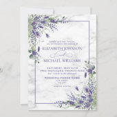 Rustic Lavender Eukalyptus Greenerity Wedding Einladung (Vorderseite)