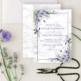 Rustic Lavender Eukalyptus Greenerity Wedding Einladung