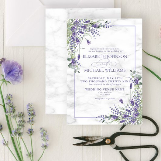 Rustic Lavender Eukalyptus Greenerity Wedding Einladung