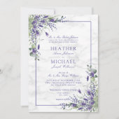 Rustic Lavender Eukalyptus Greenerity Wedding Einladung (Vorderseite)