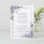 Rustic Lavender Eukalyptus Greenerity Wedding Einladung (Stehend Vorderseite)
