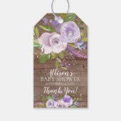 Rustic Lavender Floral Baby Dusche Gefallen Gesche Geschenkanhänger (Vorderseite)