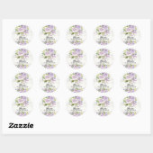Rustic Lavender Floral Baby Dusche Umschlag Aufkle Runder Aufkleber (Blatt)