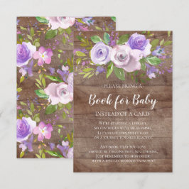 Rustic Lavender Floral Baby Shooting Book for Baby Einladung
