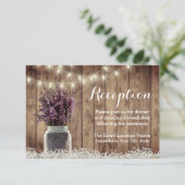 Rustic Lavender Floral Mason Jar Hochzeitsempfang Einladung (Stehend Vorderseite)