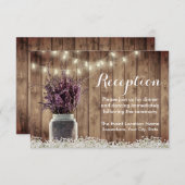 Rustic Lavender Floral Mason Jar Hochzeitsempfang Einladung (Vorne/Hinten)