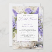 Rustic Lavender Flowers Tin Bucket Bridal Shower | Einladung (Vorderseite)