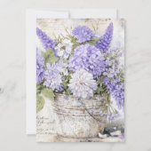 Rustic Lavender Flowers Tin Bucket Bridal Shower | Einladung (Rückseite)