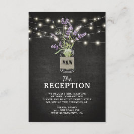 Rustic Lavender Jar Wedding Abend Empfang Begleitkarte